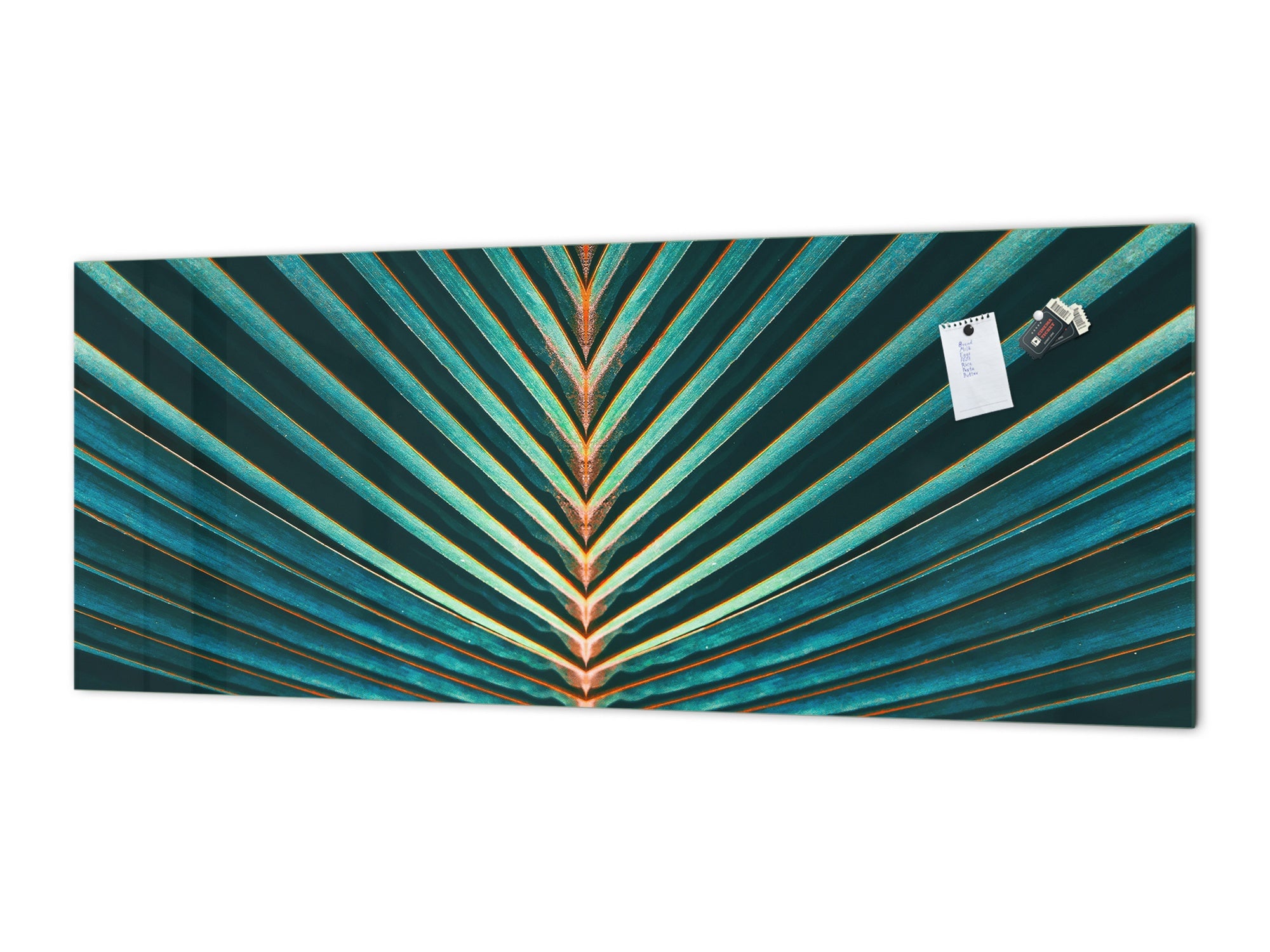 Design glass backsplash - Tempered Glass BBS29 splashback w/wo magnetic properties : Nature Series : Palm leaf