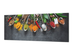 Toughened printed glass backsplash - Kitchen wall splashback BBS33 w/wo magnetic properties : Herbs and spices series : Herbs and spices 2