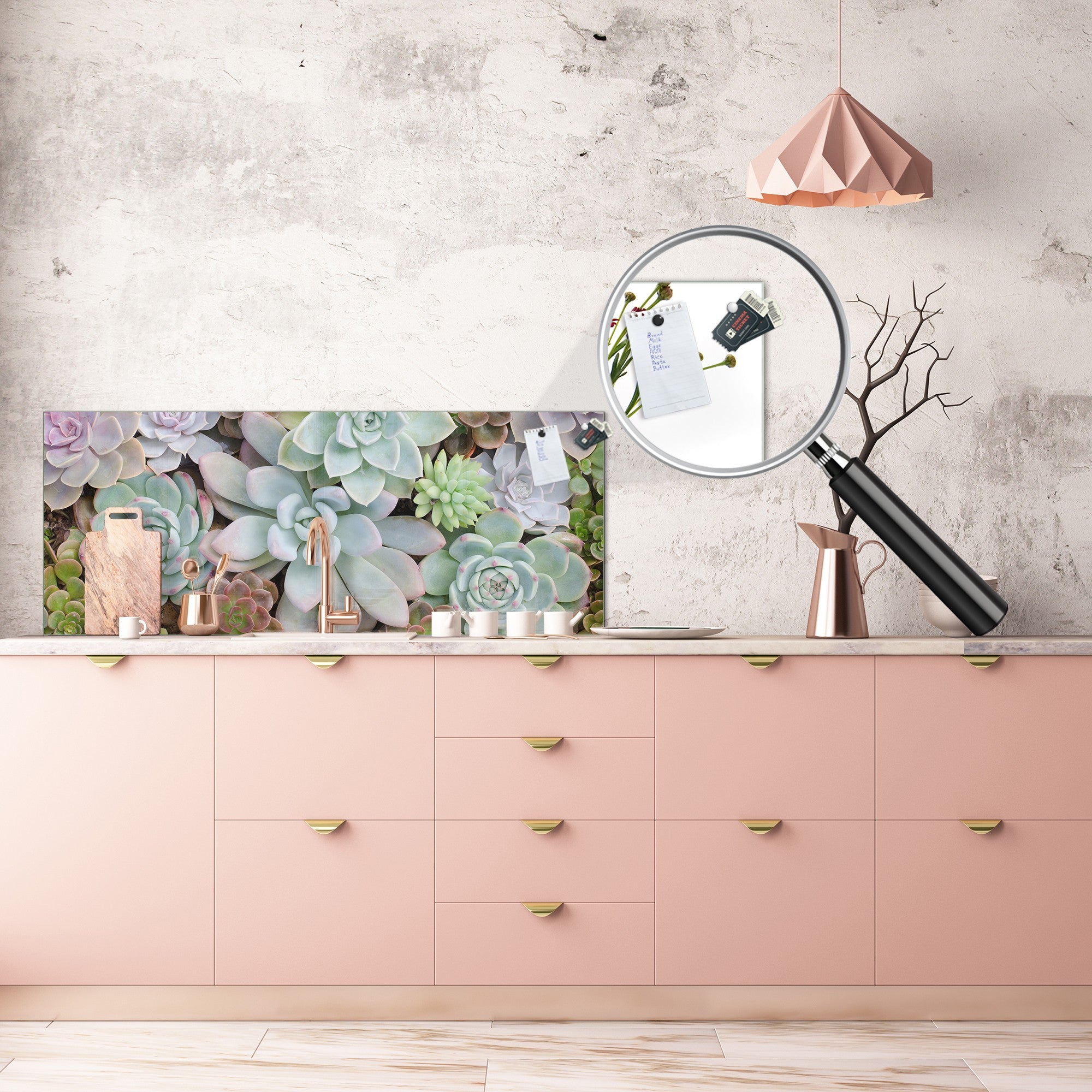 Design glass backsplash - Tempered Glass BBS29 splashback w/wo magnetic properties : Nature Series : Rock garden 2