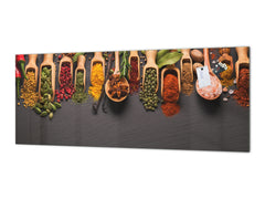 Toughened printed glass backsplash - Kitchen wall splashback BBS33 w/wo magnetic properties : Herbs and spices series : Herbs and spices 3