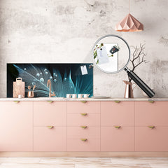 Wide format Wall panel - Design backsplash BBS34 w/wo magnetic properties : Miscellaneous series : Feather water drops