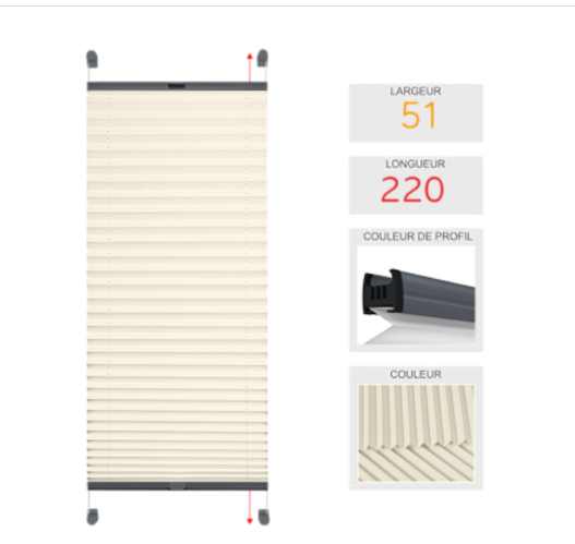 Commande pour Anne - Stores plissés - Order for Anne - pleated blinds