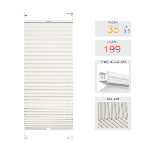 Order for Monique - 4 pleated blinds WITH DRILLING