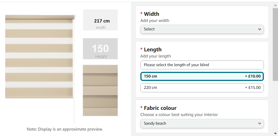 Special order for Charmaine - Wall-mounted day and night roller blinds