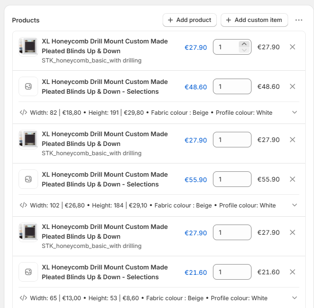 7 stores alvéolés à percer