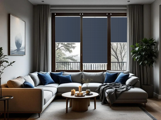 Blackout Honeycomb No-Drill Custom Made Pleated Blinds