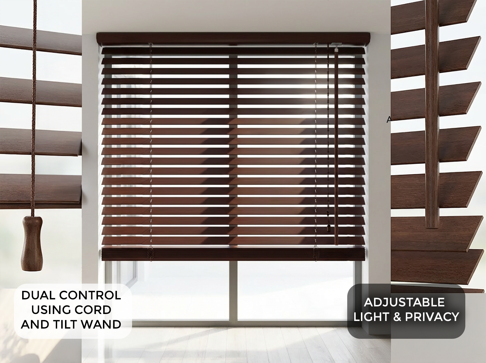 XXL 25mm Wooden Venetian Blinds – Ceiling Mount