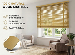 XXL 50mm Wooden Venetian Blinds – Wall Mount