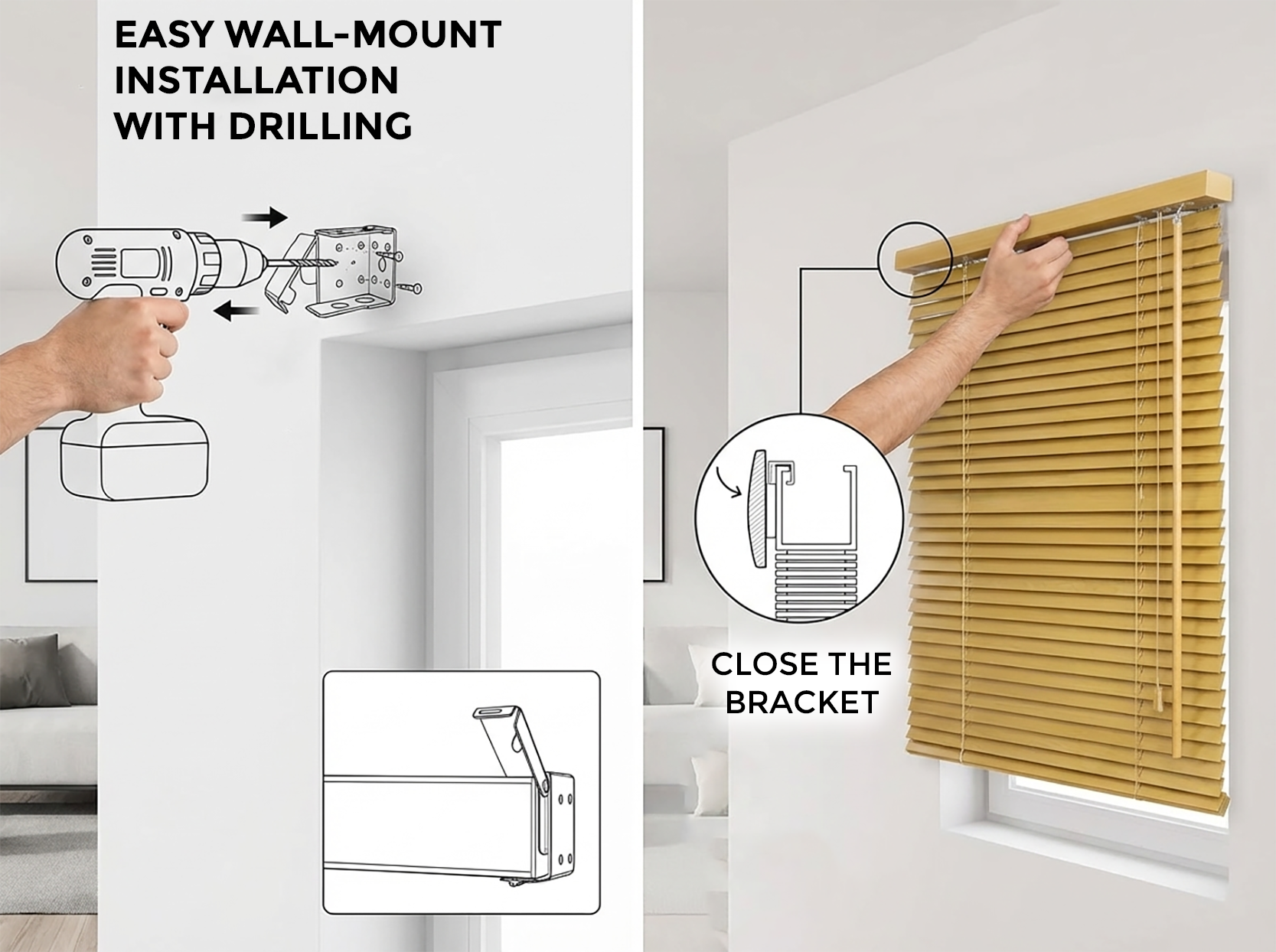 XXL 25mm Wooden Venetian Blinds – Wall Mount