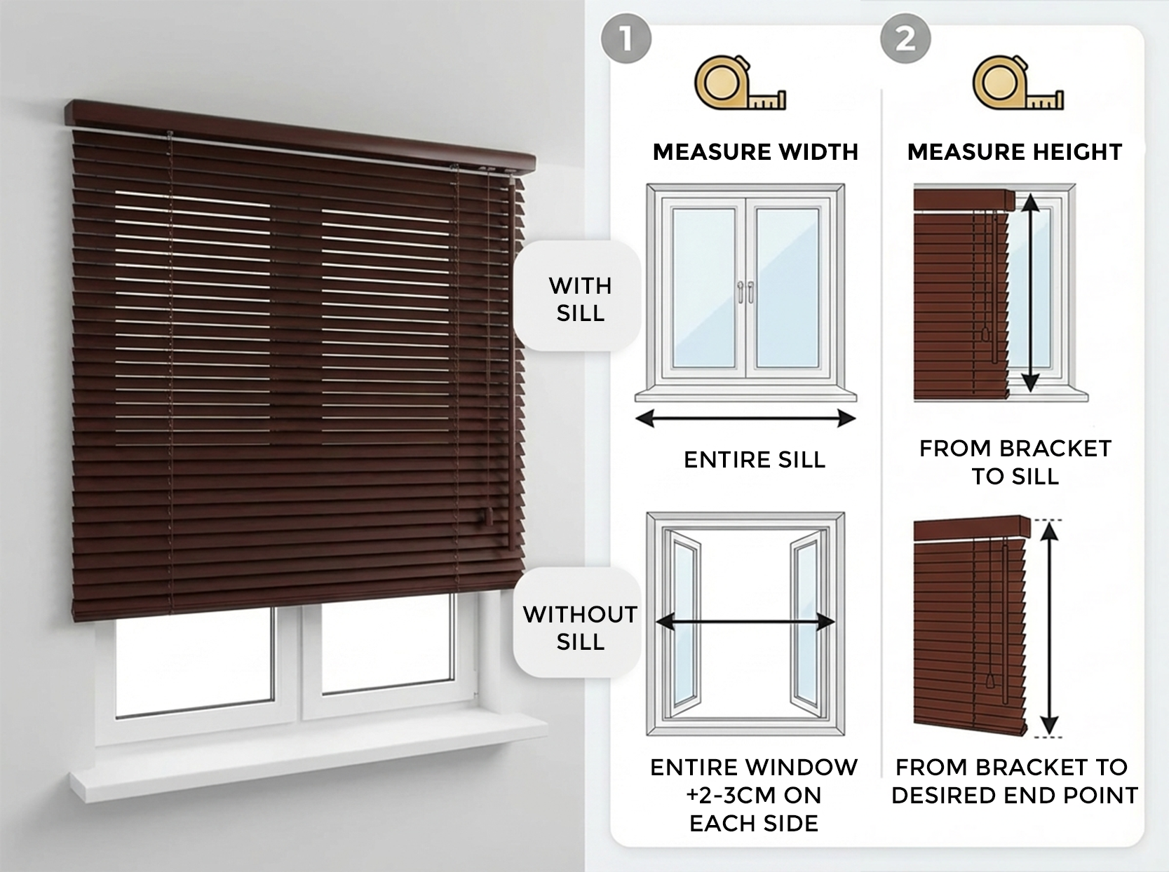 XXL 25mm Wooden Venetian Blinds – Ceiling Mount
