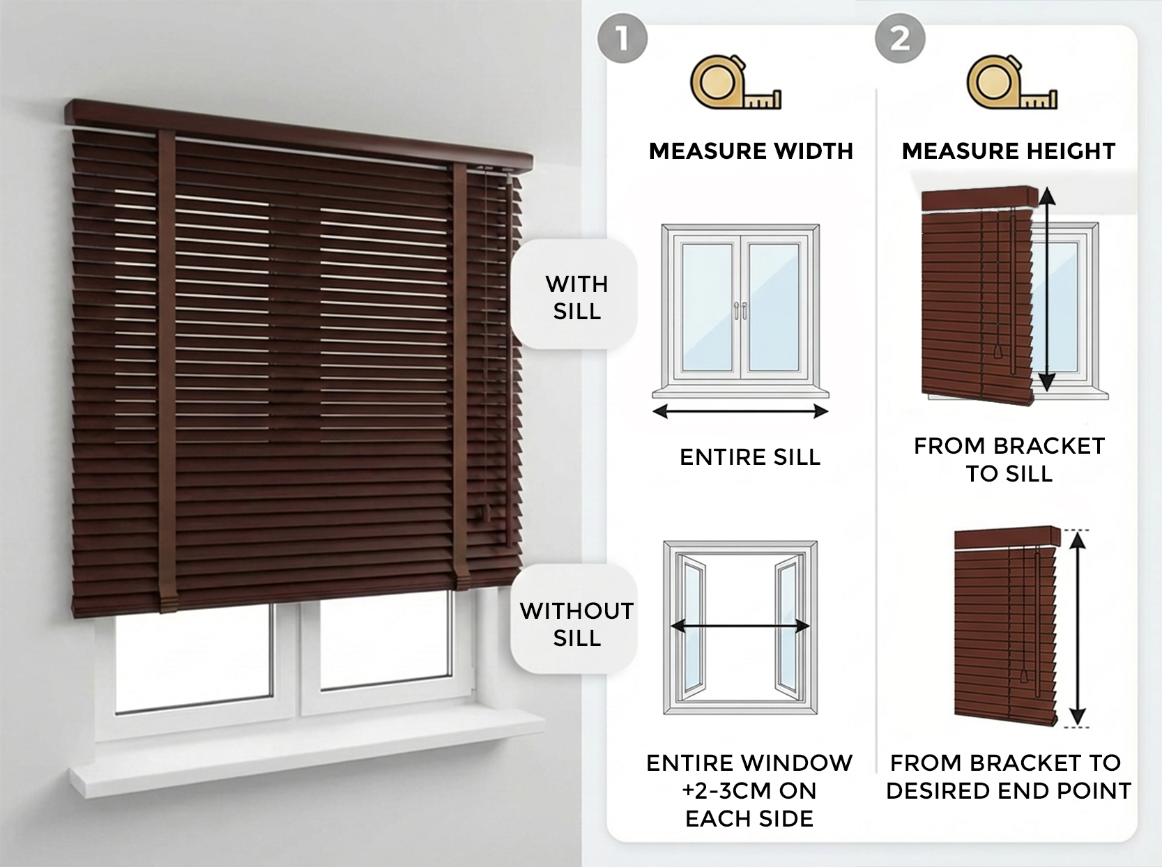 XXL 50mm Wooden Venetian Blinds – Ceiling Mount