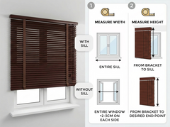 XXL 50mm Wooden Venetian Blinds – Ceiling Mount