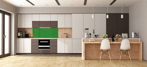 Special order -  Contemporary glass kitchen panel - Wide format wall backsplash: Lemon with mint