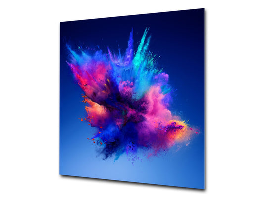 Unique Glass kitchen panel – Tempered Glass backsplash – Art design Glass Upstand NBS15: Art Series : Colour explosion 2