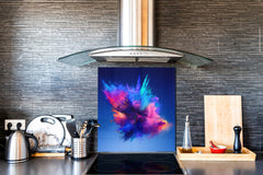 Unique Glass kitchen panel – Tempered Glass backsplash – Art design Glass Upstand NBS15: Art Series : Colour explosion 2
