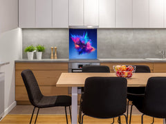 Unique Glass kitchen panel – Tempered Glass backsplash – Art design Glass Upstand NBS15: Art Series : Colour explosion 2