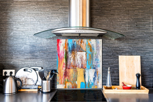 Unique Glass kitchen panel – Tempered Glass backsplash – Art design Glass Upstand NBS15: Art Series : Abstract art background 3