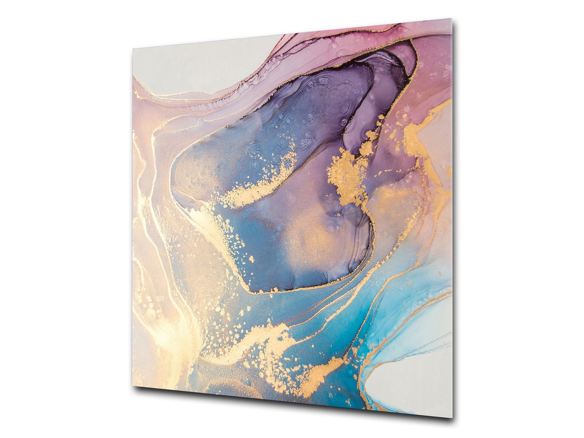 Unique Glass kitchen panel – Tempered Glass backsplash – Art design Glass Upstand NBS15: Art Series : Liquid colours 1
