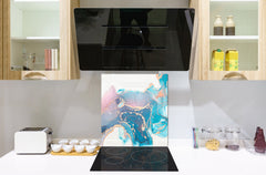 Unique Glass kitchen panel – Tempered Glass backsplash – Art design Glass Upstand NBS15: Art Series : Liquid colours 2