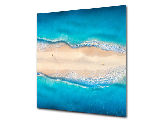Unique Glass kitchen panel – Tempered Glass backsplash – Art design Glass Upstand NBS15: Art Series : Beaches of Zanzibar