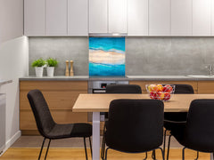Unique Glass kitchen panel – Tempered Glass backsplash – Art design Glass Upstand NBS15: Art Series : Beaches of Zanzibar