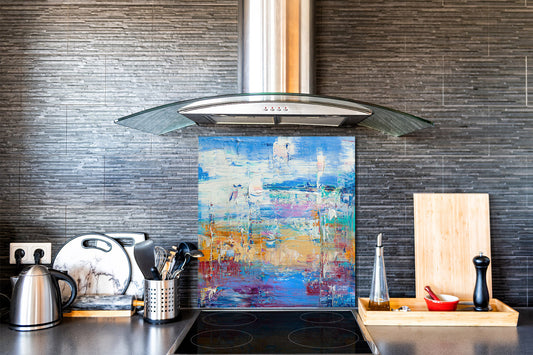Unique Glass kitchen panel – Tempered Glass backsplash – Art design Glass Upstand NBS15: Art Series : Abstract art background 6