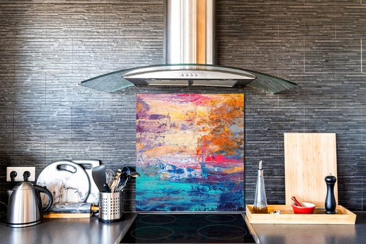 Unique Glass kitchen panel – Tempered Glass backsplash – Art design Glass Upstand NBS15: Art Series : Abstract art background 7