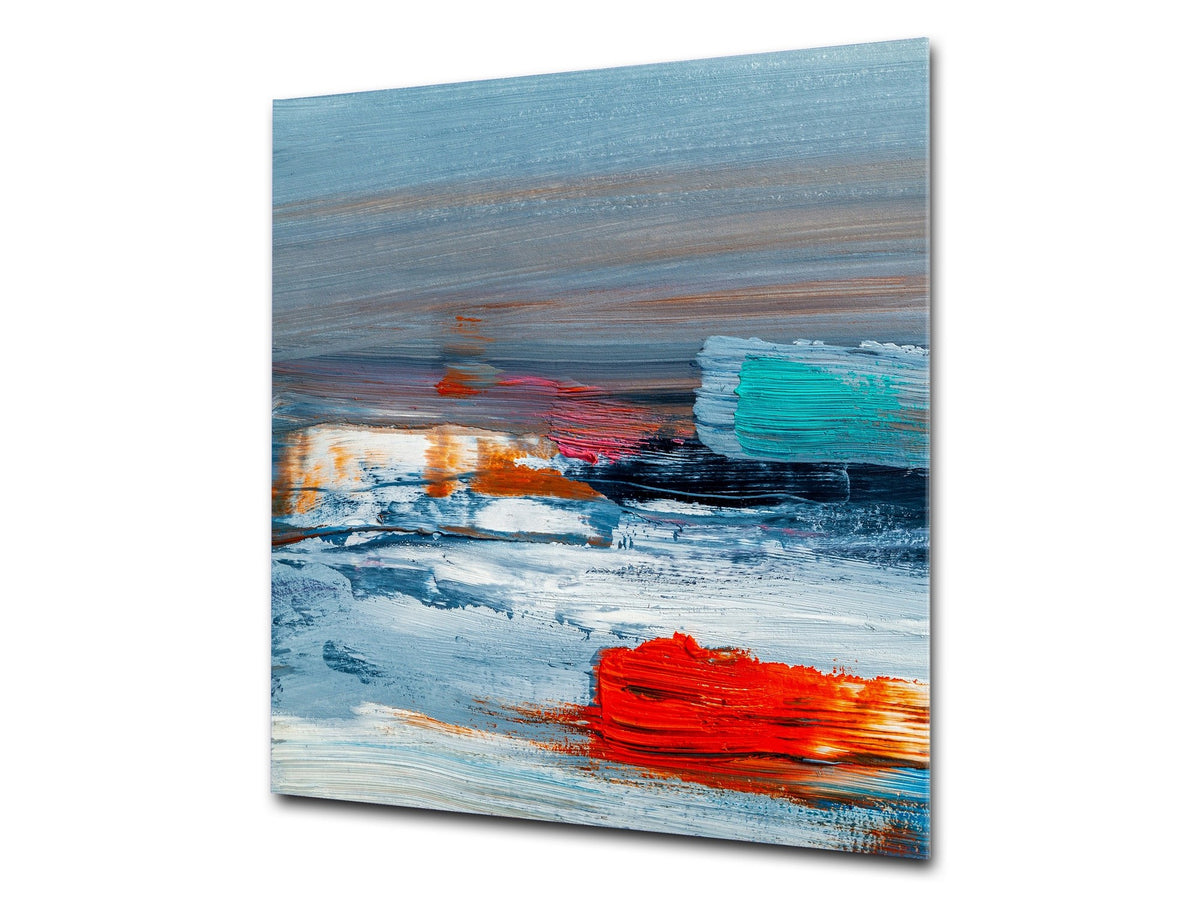 Protector contra salpicaduras de vidrio templado BS 12 Texturas blancas y grises Serie: Cuadrados de geometría 2