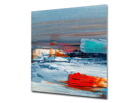 Unique Glass kitchen panel – Tempered Glass backsplash – Art design Glass Upstand NBS15: Art Series : Abstract art oil painting