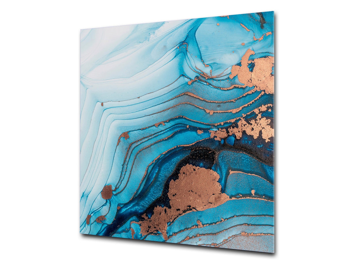 Unique Glass kitchen panel – Tempered Glass backsplash – Art design Glass Upstand NBS15: Art Series : Liquid colours 3