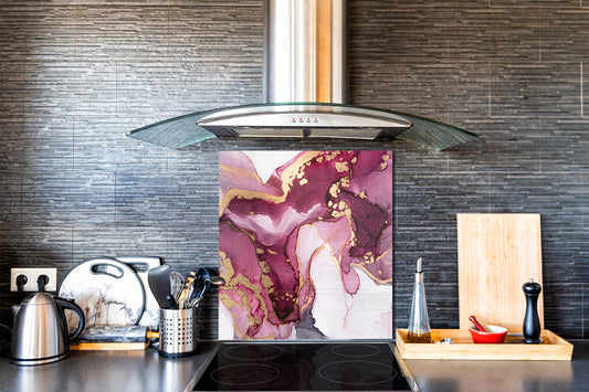 Unique Glass kitchen panel – Tempered Glass backsplash – Art design Glass Upstand NBS15: Art Series : Liquid colours 5