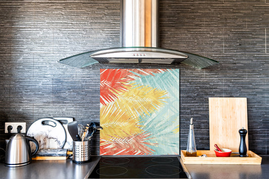 Stylish Tempered glass backsplash – Glass kitchen splashback – Glass upstand NBS14: Nature Series : Botanical wall art.