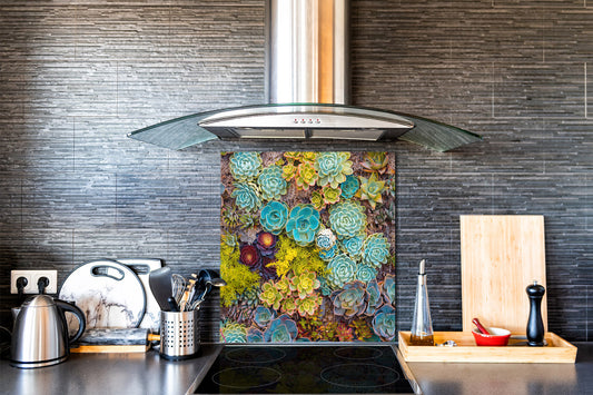 Stylish Tempered glass backsplash – Glass kitchen splashback – Glass upstand NBS14: Nature Series : Rock garden 1