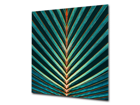 Stylish Tempered glass backsplash – Glass kitchen splashback – Glass upstand NBS14: Nature Series : Palm leaf
