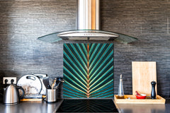 Stylish Tempered glass backsplash – Glass kitchen splashback – Glass upstand NBS14: Nature Series : Palm leaf