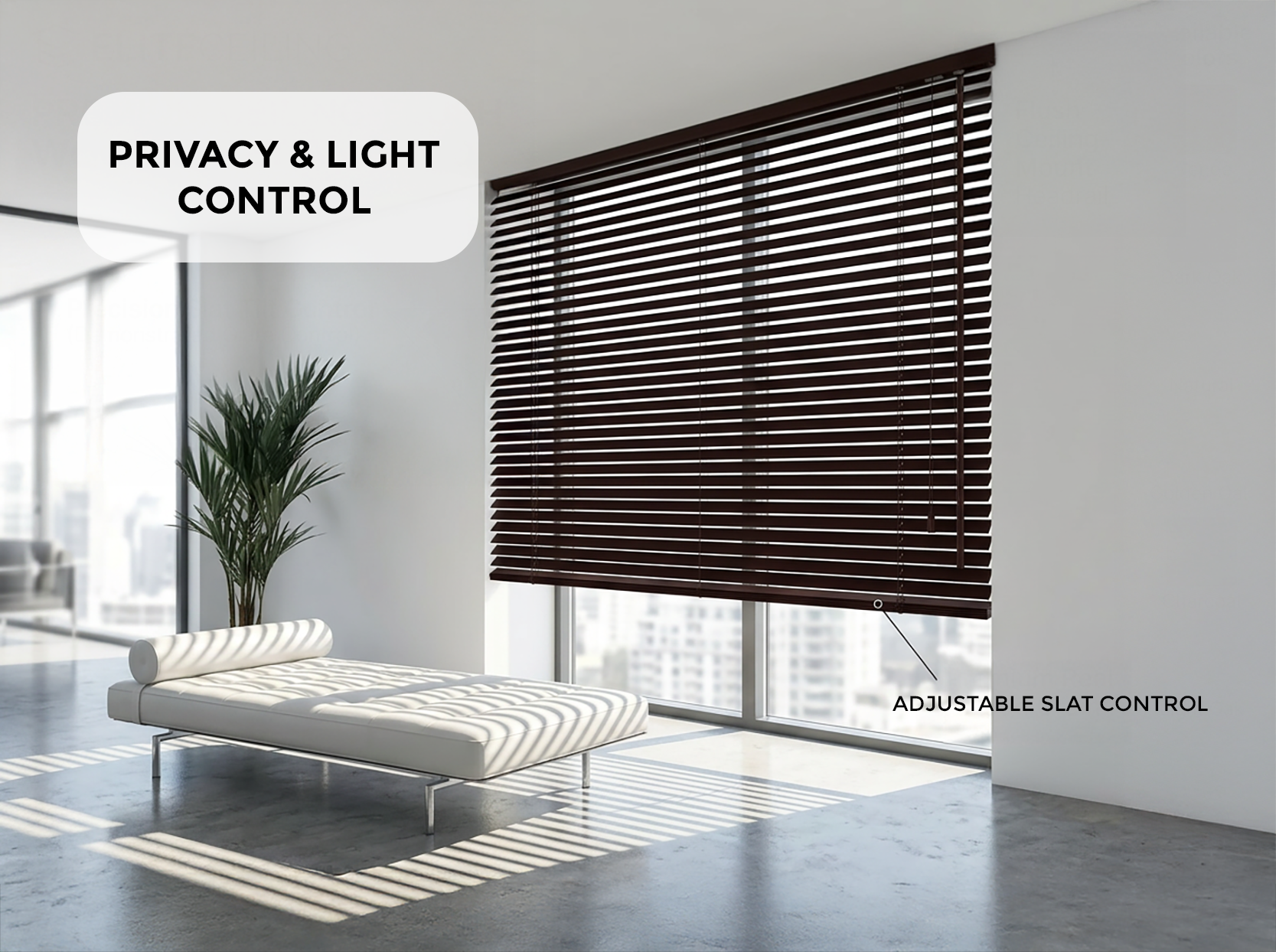 XXL 25mm Wooden Venetian Blinds – Ceiling Mount