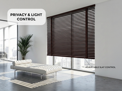 XXL 50mm Wooden Venetian Blinds – Ceiling Mount