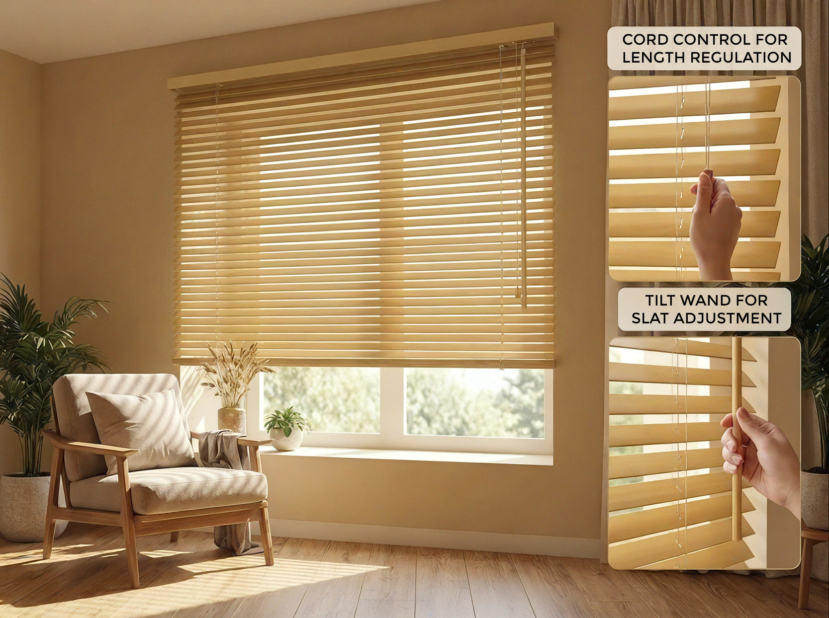 XXL 25mm Wooden Venetian Blinds – Wall Mount