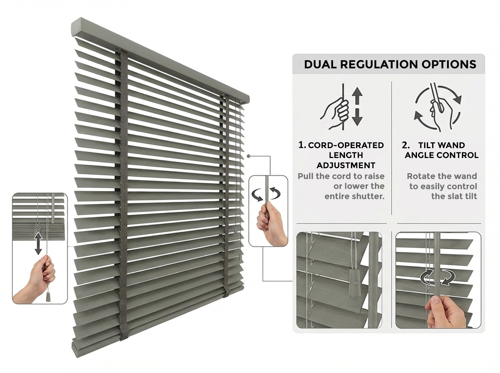 XXL 50mm Wooden Venetian Blinds – Recess Mount