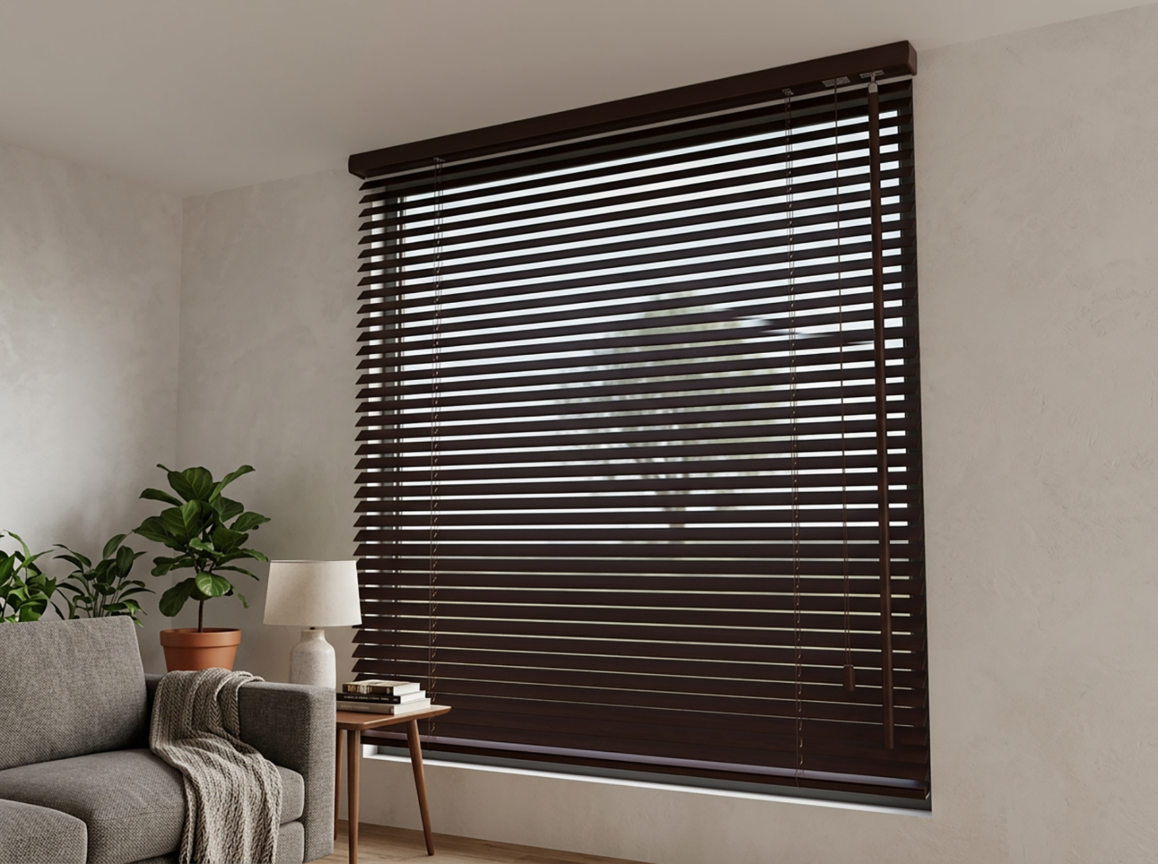XXL 25mm Wooden Venetian Blinds – Ceiling Mount