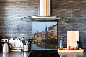 Glasrückwand mit atemberaubendem Aufdruck – Küchenwandpaneele aus gehärtetem Glas BS25 Serie Städte:  City Panorama 8