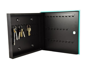 Concept Crystal Key Lock Box Storage Holder and and Magnetic Whiteboard KN02 Marbles 2 Series: Gold ripples on black background