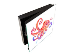 Gabinete decorativo para guardar llaves K08 Pulpo rojo del pulpo