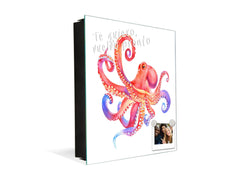 Gabinete decorativo para guardar llaves K08 Pulpo rojo del pulpo