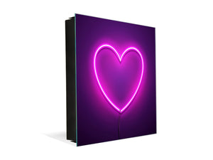 Key Cabinet Storage Box with Frameless Glass White Board K15 Chic world: Led heart