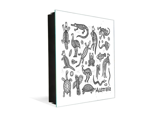 Elegante Caja de Llaves con decoración a tu gusto K12 Estilo australiano aborigen