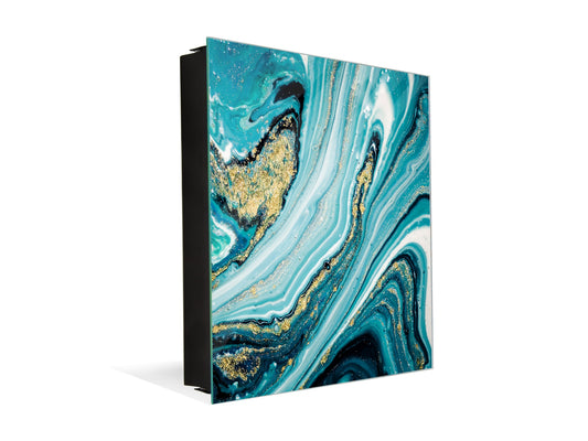 Concept Crystal Wall Mount Key Box together with Decorative Dry Erase Board KN03 Colourful abstractions Series: New ocean briefing