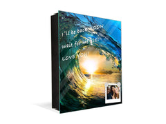 Wall Mount Key Box together with Decorative Dry Erase Board K14 Worldly motives: Waves