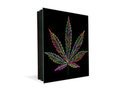 Petite armoire pour les clés avec décoration au choix K04 Feuille de cannabis
