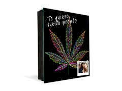 Petite armoire pour les clés avec décoration au choix K04 Feuille de cannabis